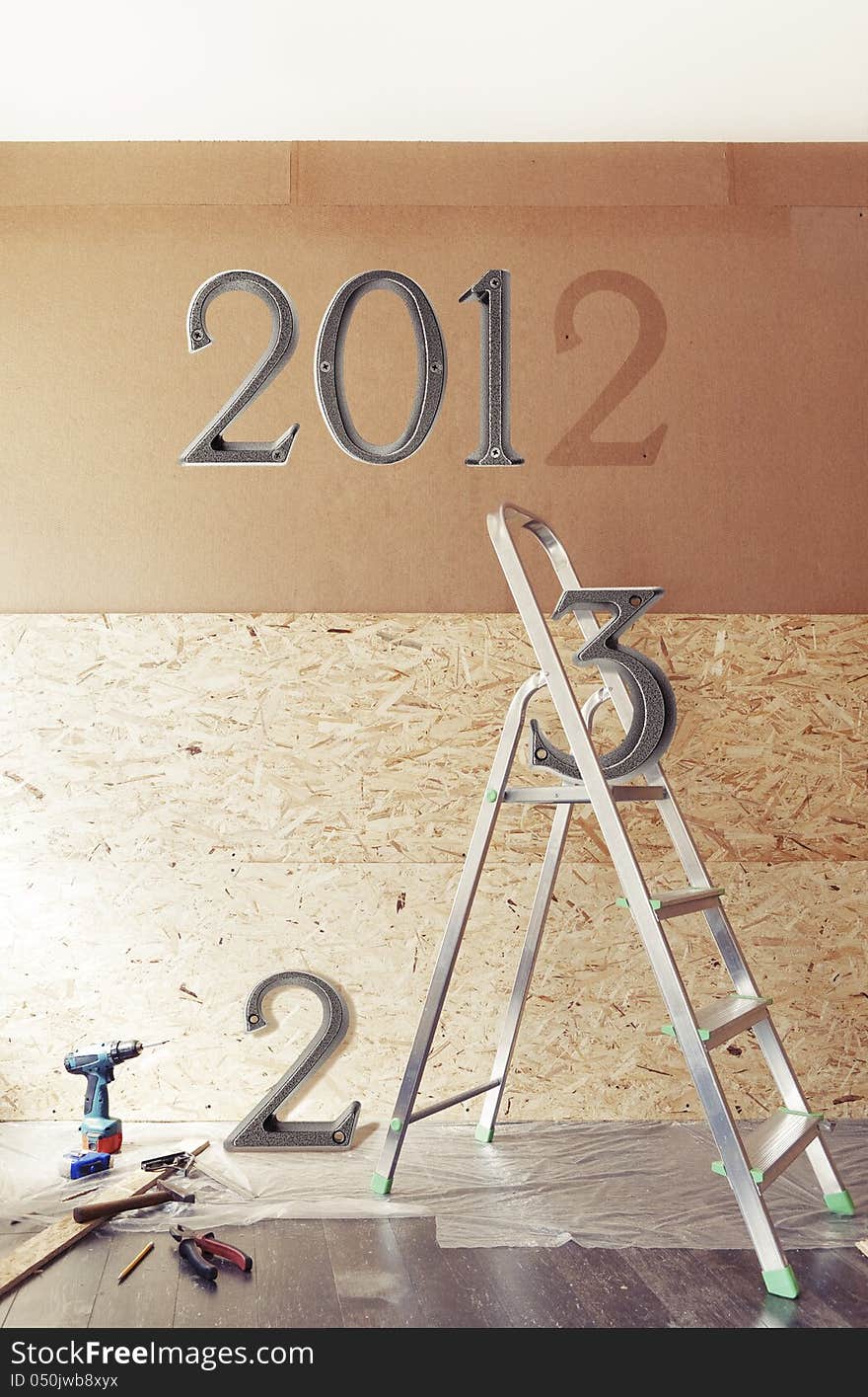 The New Year is coming concept - numbers 2013 instead of 2012