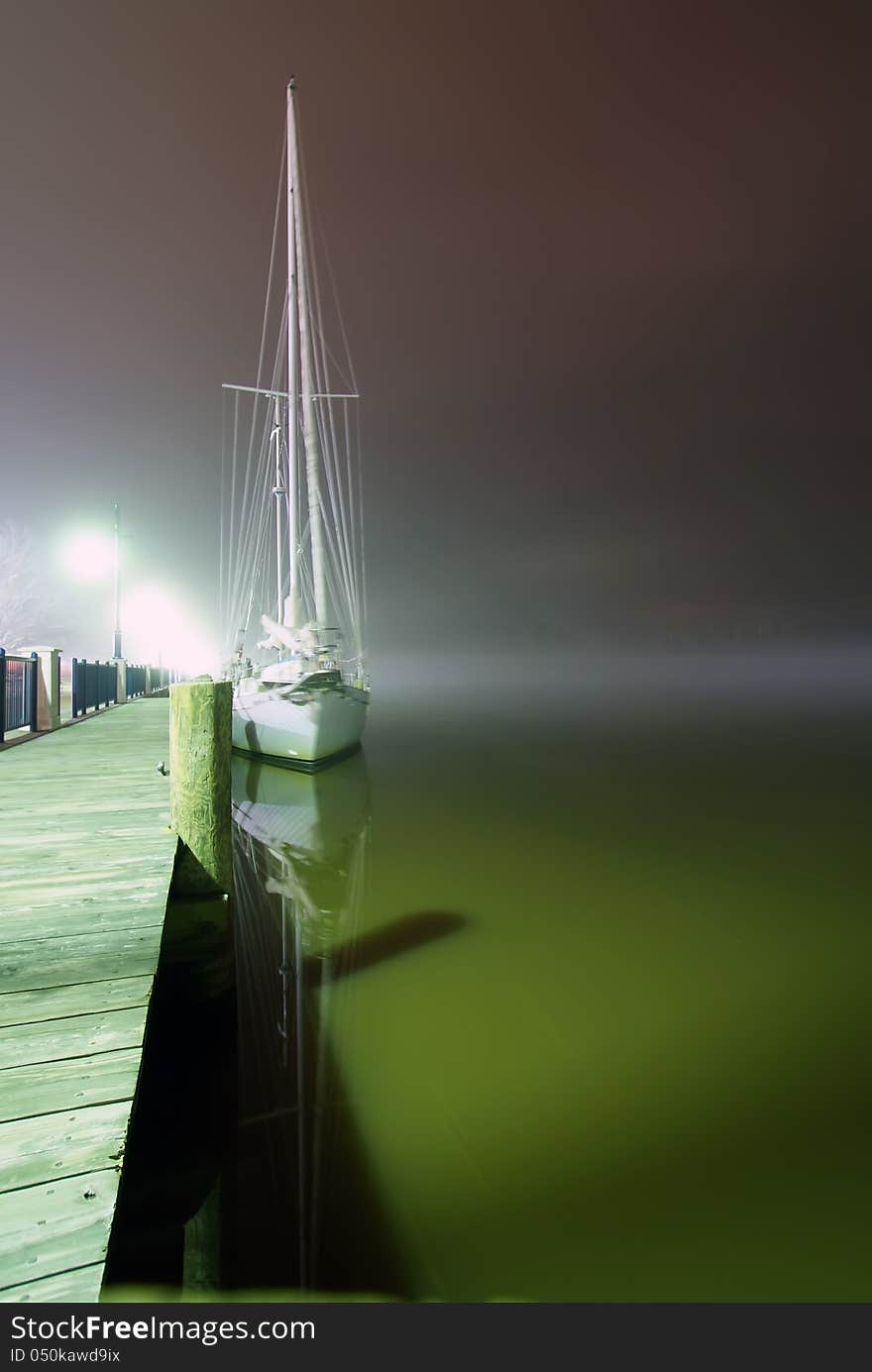 Sail Boat   At The Pier