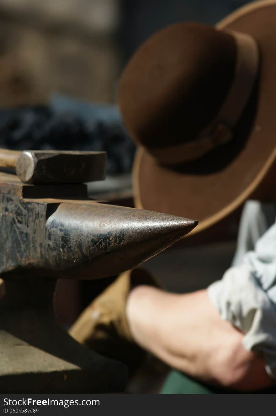 Making a decorative element in the smithy on the anvil. Making a decorative element in the smithy on the anvil