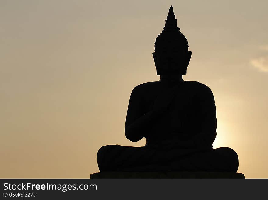 Buddha statue located at Phu Nok Hong. Thailand.