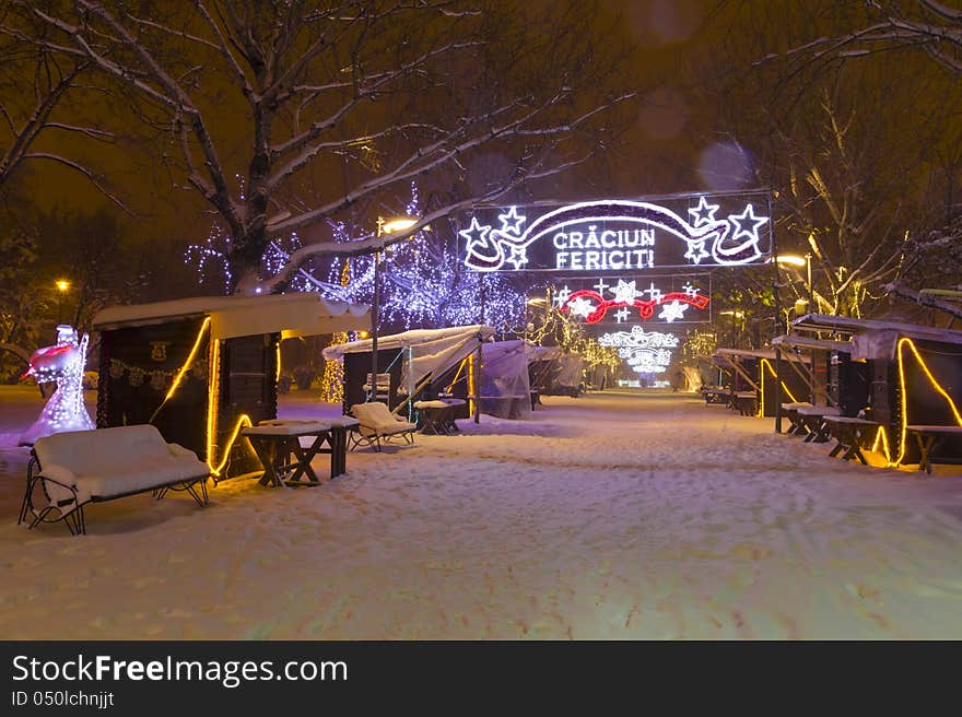 Merry christmas in romanian park. Merry christmas in romanian park