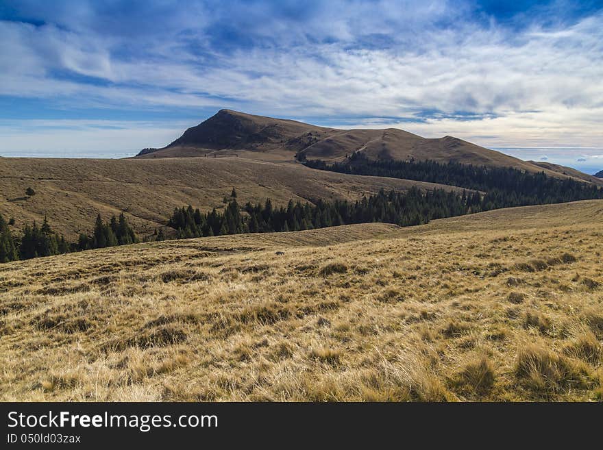 Seasonal view in sinaia mountains, romania