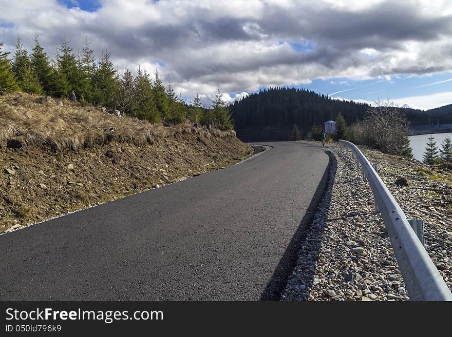 Asphalt road in sinaia mountains. Asphalt road in sinaia mountains