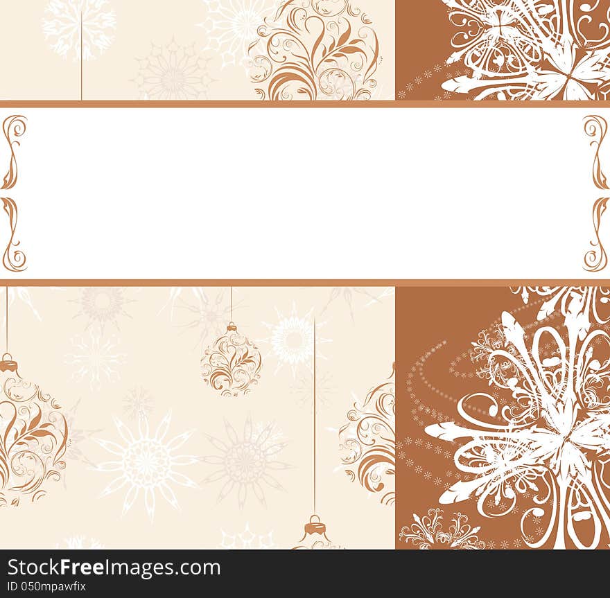 Snowflakes and Christmas balls. Ornamental background. Illustration. Snowflakes and Christmas balls. Ornamental background. Illustration