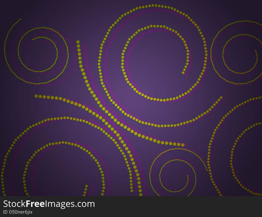 Circular ornament on violet background