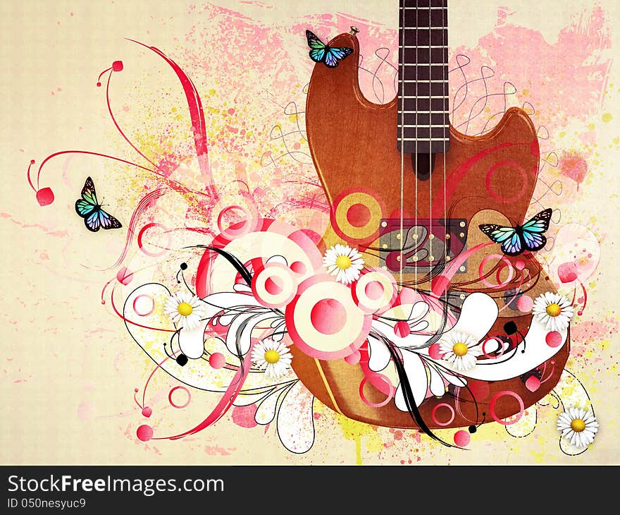 Floral guitar