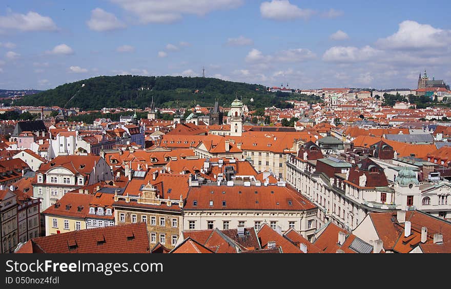 View of Prague from hill