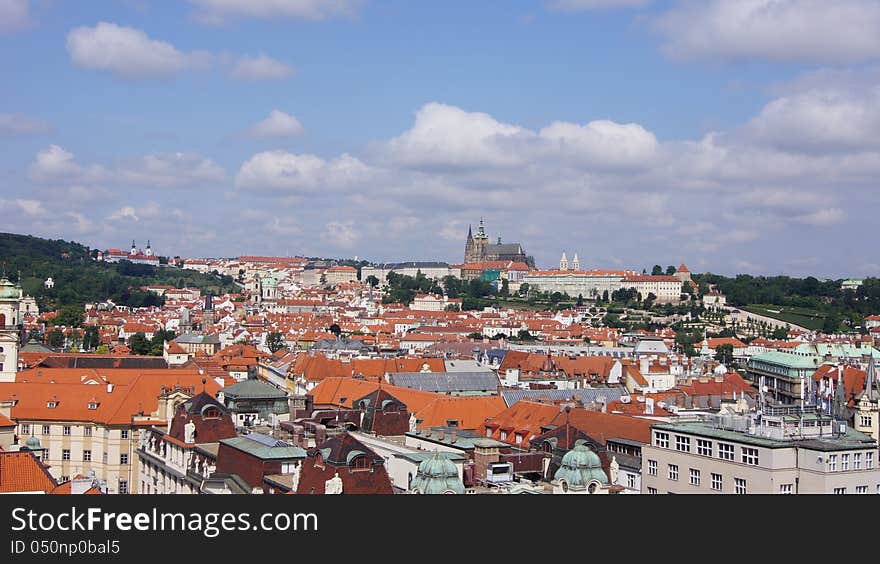 View of Prague from hill, Prague, Czech Republic