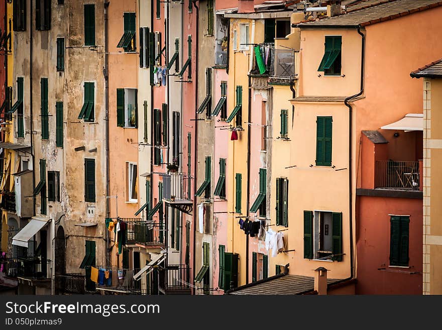 Close-up view of Portovenere, Italy