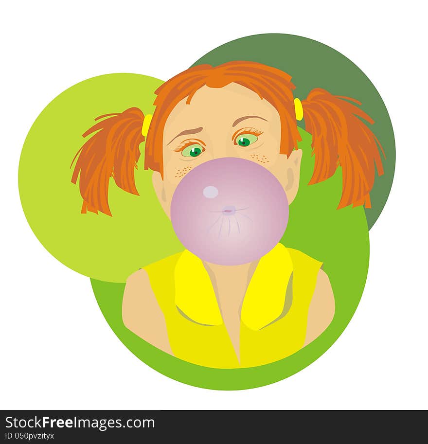 Girl with a bubble gum