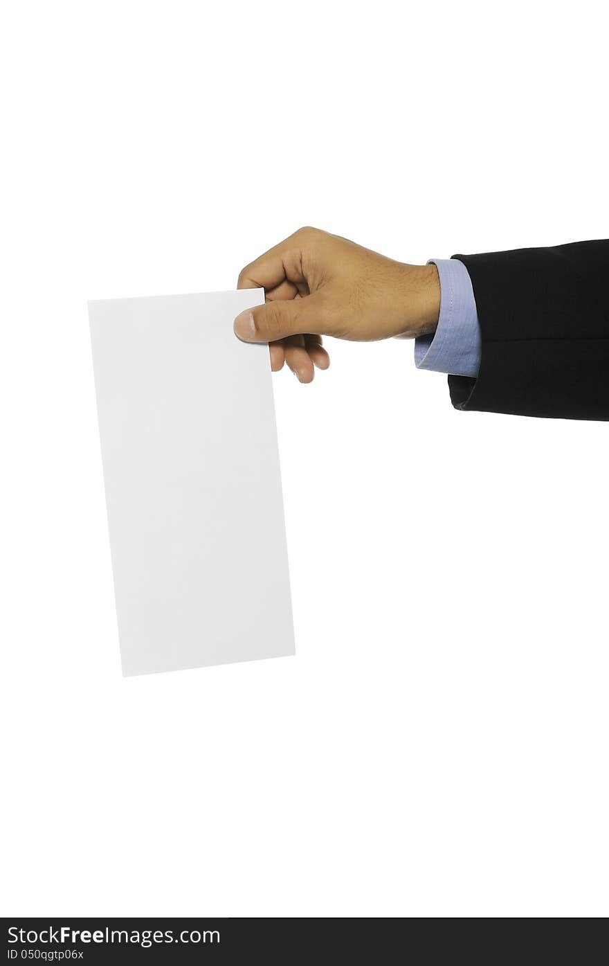 Business man showing blank envelope isolated over white background. You can put your message on the envelope. Business man showing blank envelope isolated over white background. You can put your message on the envelope