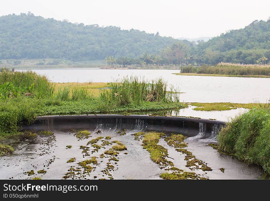 Dam for water in the lake