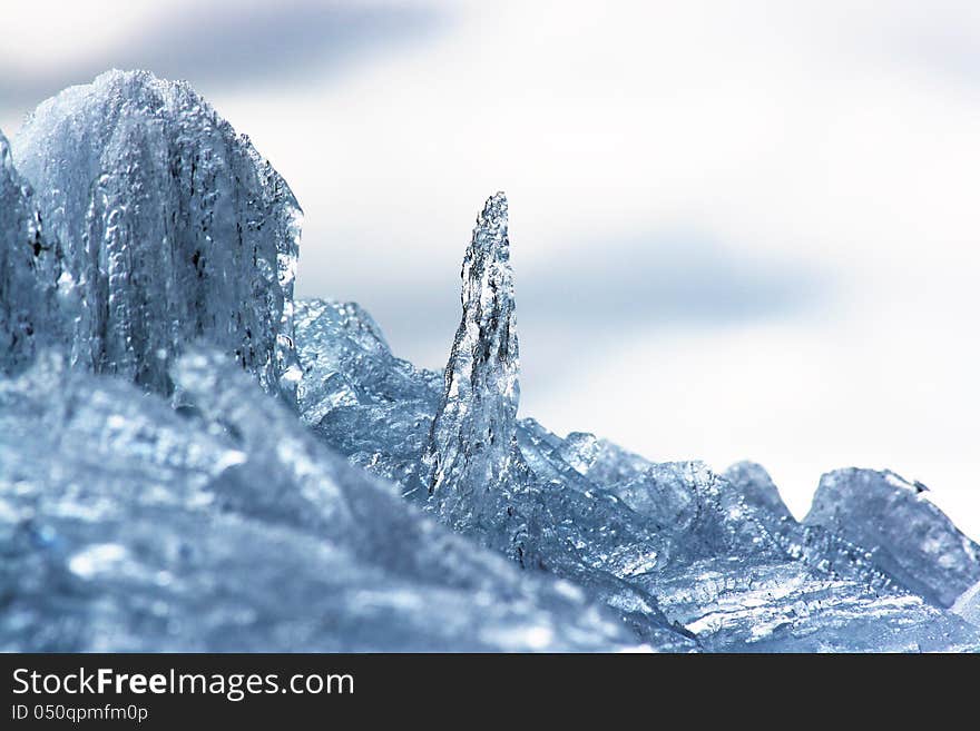 Ice pushed up on the shores of Cold Lake. Ice pushed up on the shores of Cold Lake.