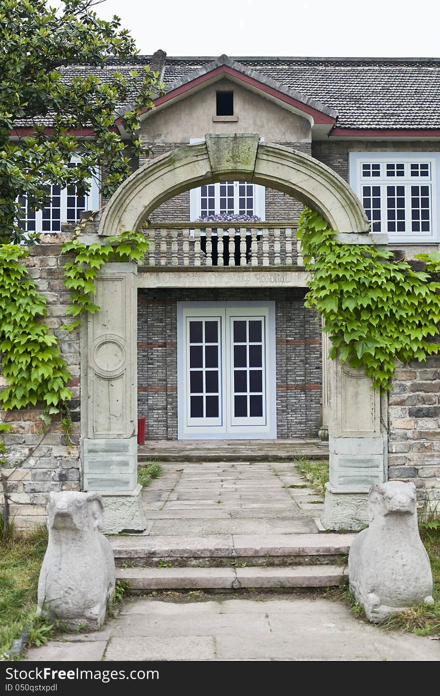 An old building with Chinese and European architectural features