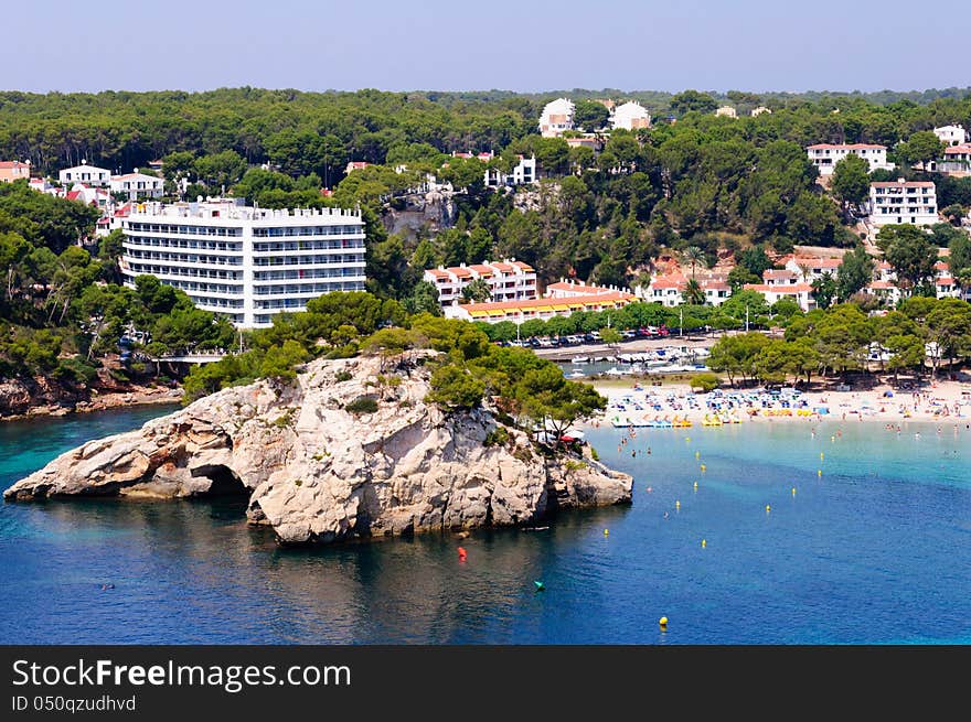 View of Cala Galdana beach in Menorca, Balearic Islands, Spain. View of Cala Galdana beach in Menorca, Balearic Islands, Spain