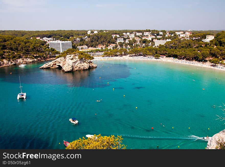 Cala Galdana Beach In Menorca, Spain