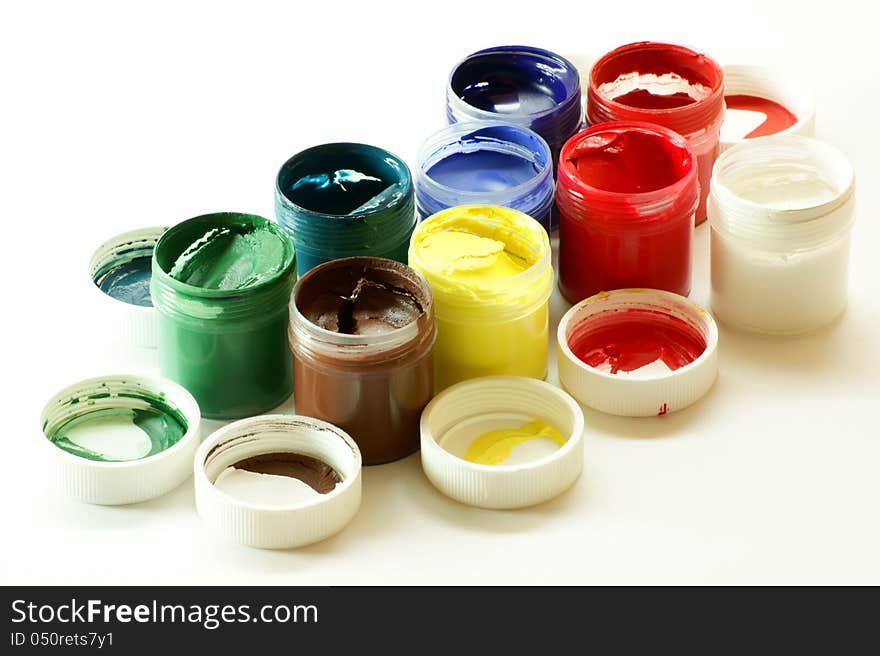 Paint of different colors to paint. Paint of different colors to paint