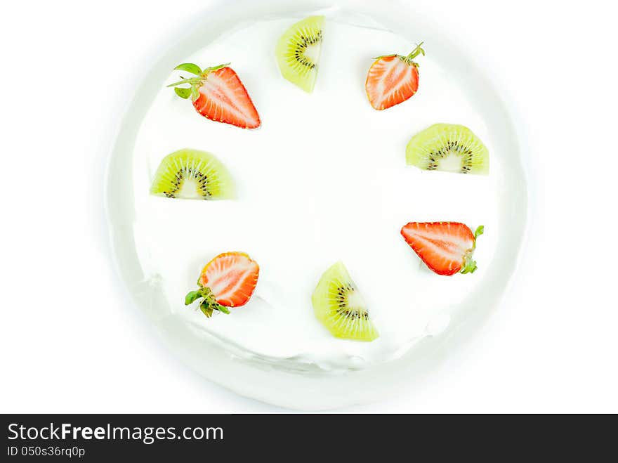 Fruit Cake  With Strawberry And Kiwi