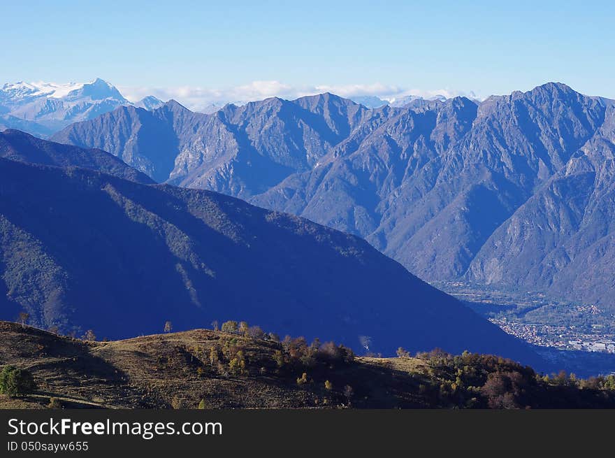 Panorama of Western Alps and Northern Italy