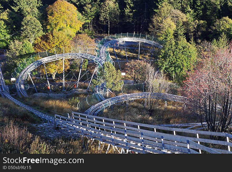 Roller Coaster On Mountain Mottarone, Italy