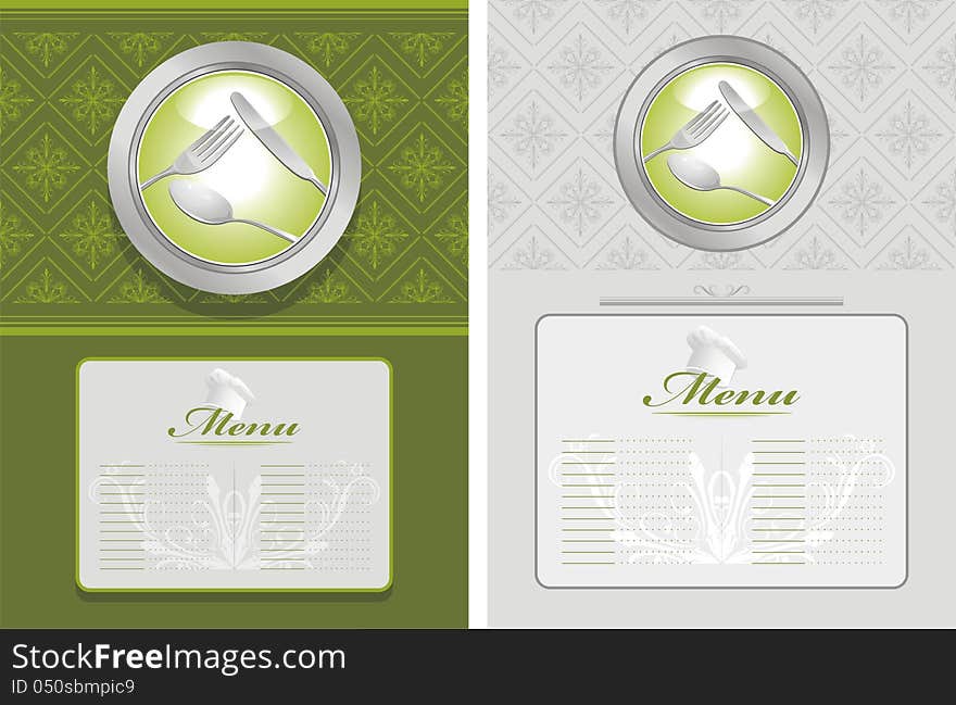 Two abstract menu backgrounds. Illustration. Two abstract menu backgrounds. Illustration