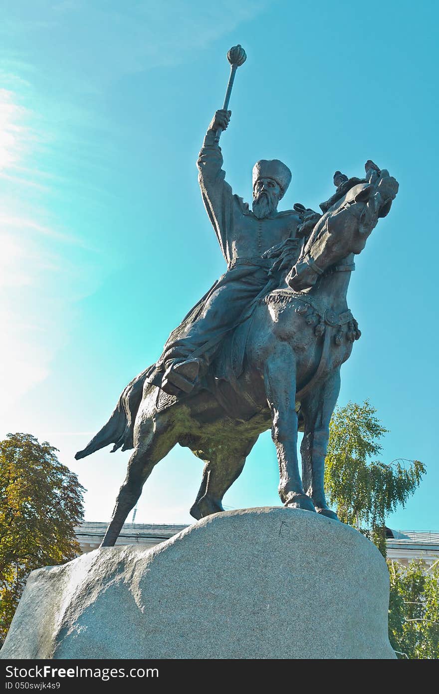 Monument to Hetman Petro Konashevych-Sahaidachny in Kiev, Ukraine. Monument to Hetman Petro Konashevych-Sahaidachny in Kiev, Ukraine