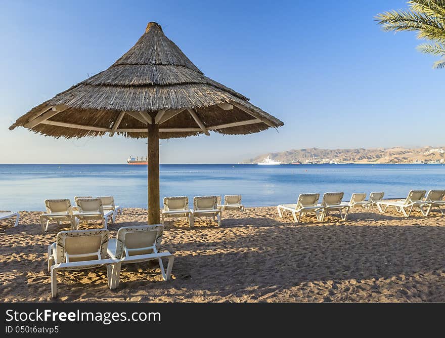 Beach and the Red Sea in the morning