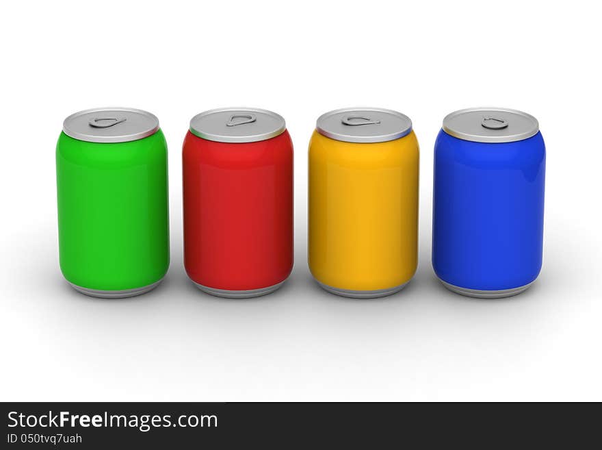 Four color of cans