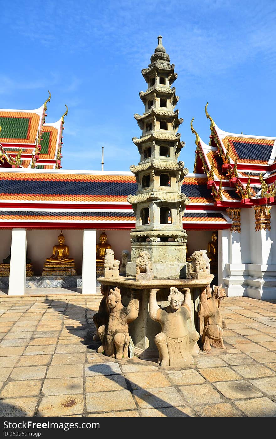 Pagoda of Thai's Temple at Wat Pho, Bangkok, Thailand. Pagoda of Thai's Temple at Wat Pho, Bangkok, Thailand