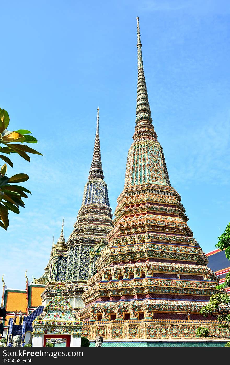 Pagoda of Thai's Temple at Wat Pho, Bangkok, Thailand. Pagoda of Thai's Temple at Wat Pho, Bangkok, Thailand