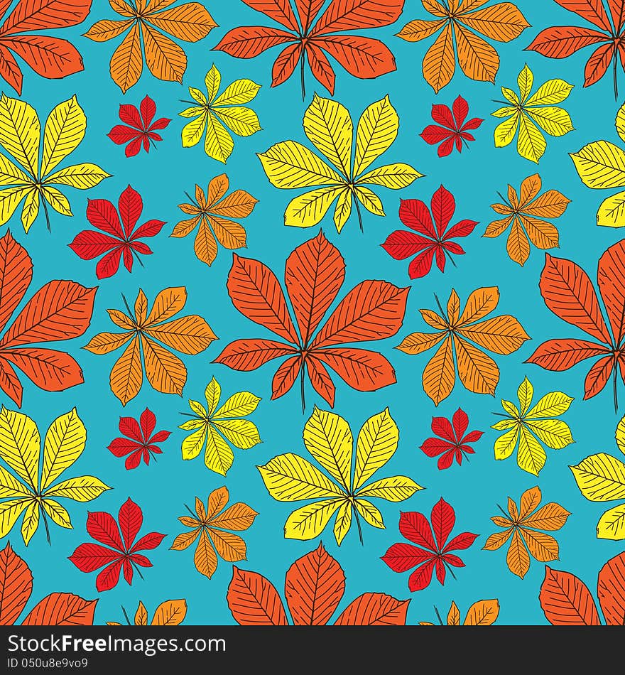 Vector seamless pattern with leaves