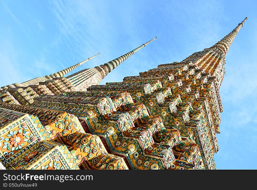 Pagoda of Thai's Temple at Wat Pho, Bangkok, Thailand. Pagoda of Thai's Temple at Wat Pho, Bangkok, Thailand