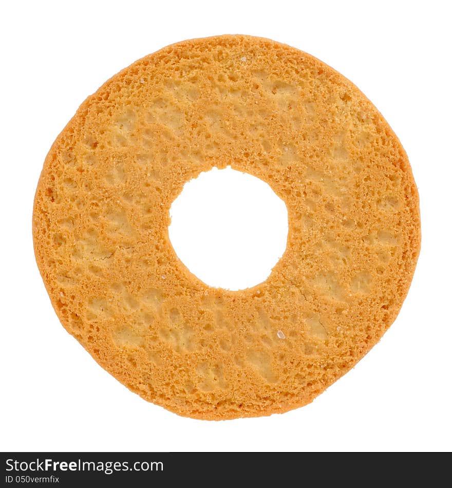 The back of a tea time shortbread cookie isolated on a white background – square image