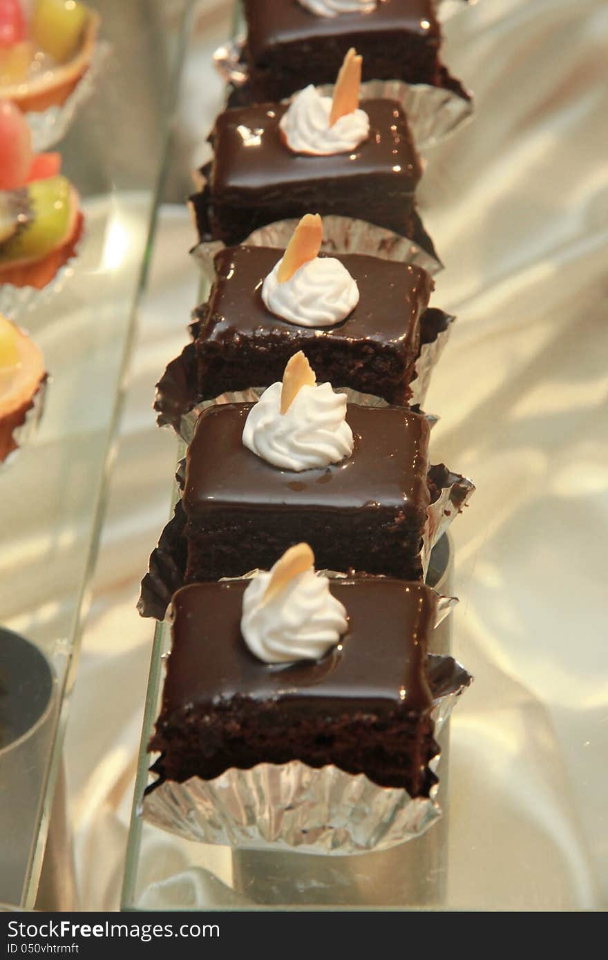 Close up of Chocolate cake.