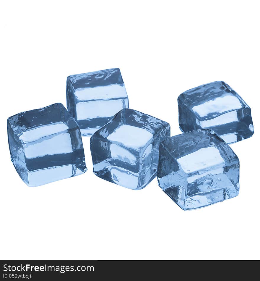 Five ice cubes