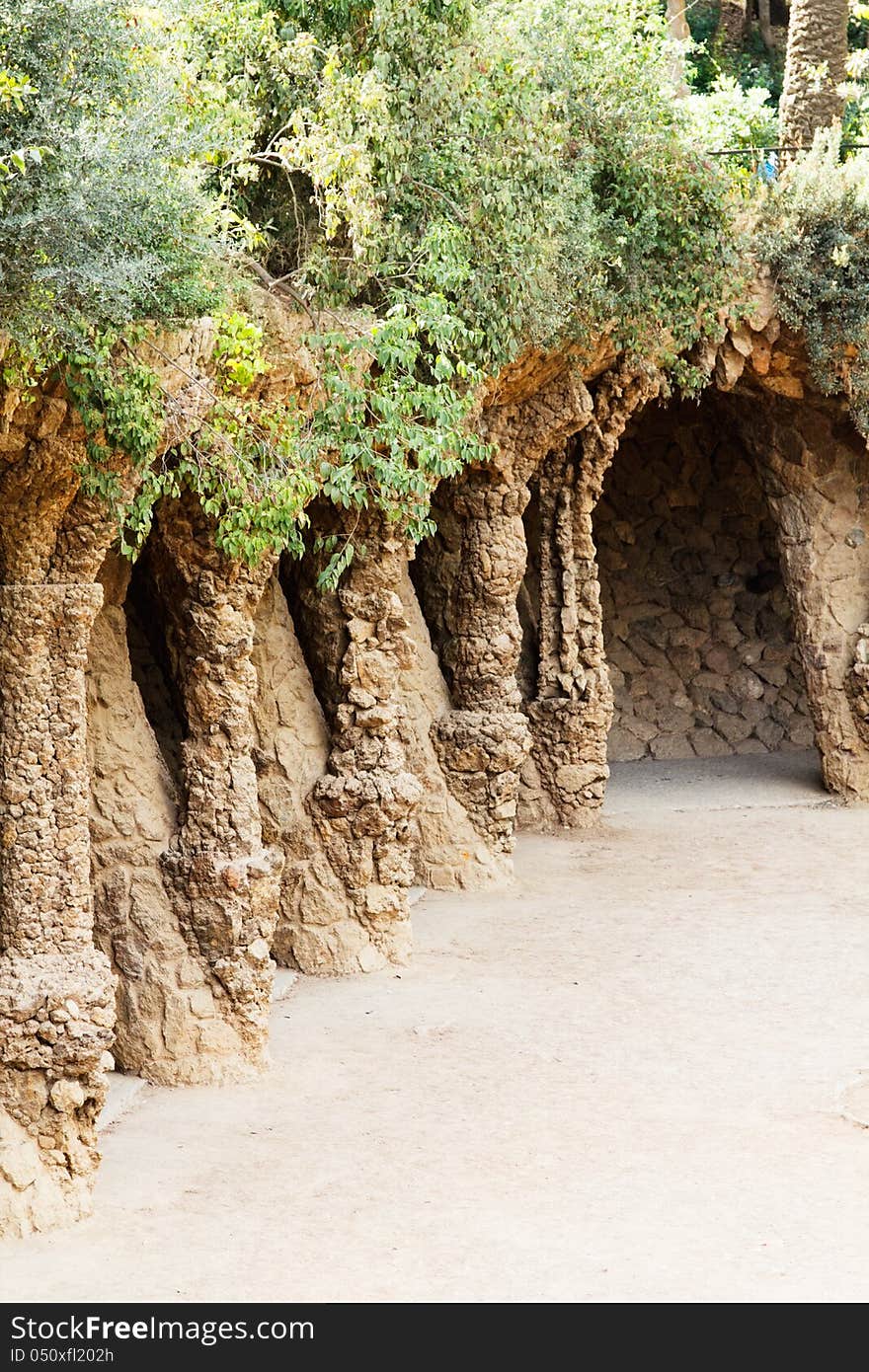 Park Guell Stone Colonnad