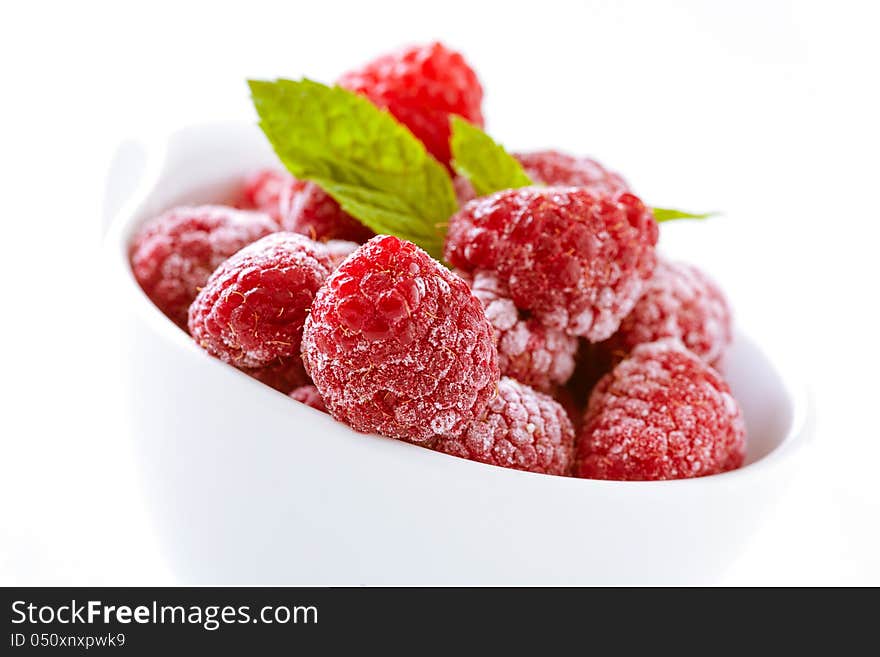 Bowl of refreshing raspberries