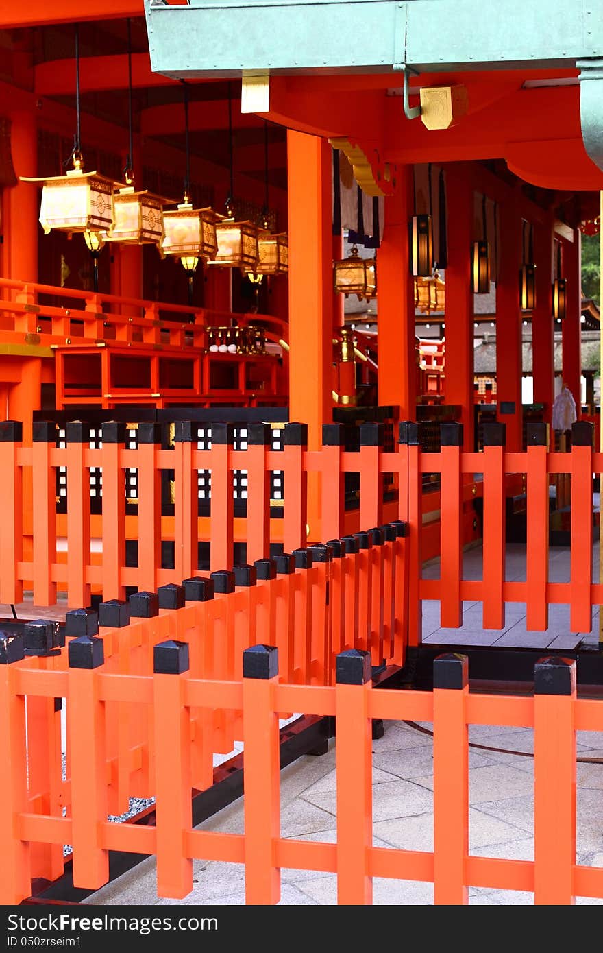 The worship temple in Fushimi Inari Shrine in Kyoto, Japan. The worship temple in Fushimi Inari Shrine in Kyoto, Japan