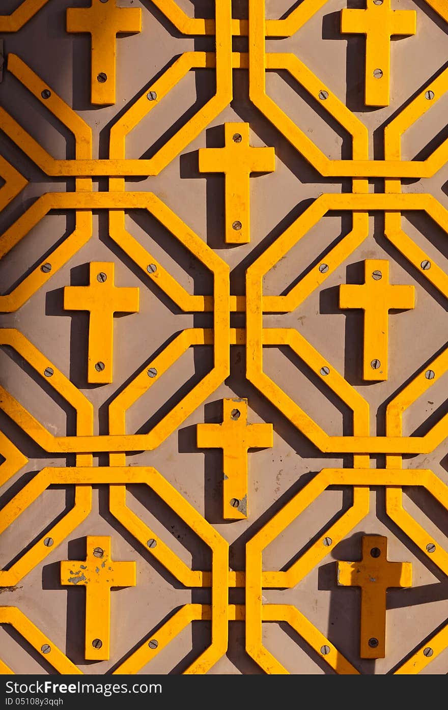 Orthodox pattern with crosses-yellow