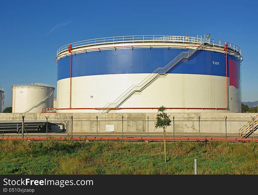 Big tanks used to store fuel. Big tanks used to store fuel