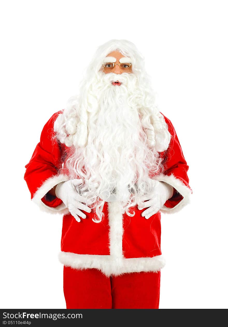 Isolated Santa Claus on white background