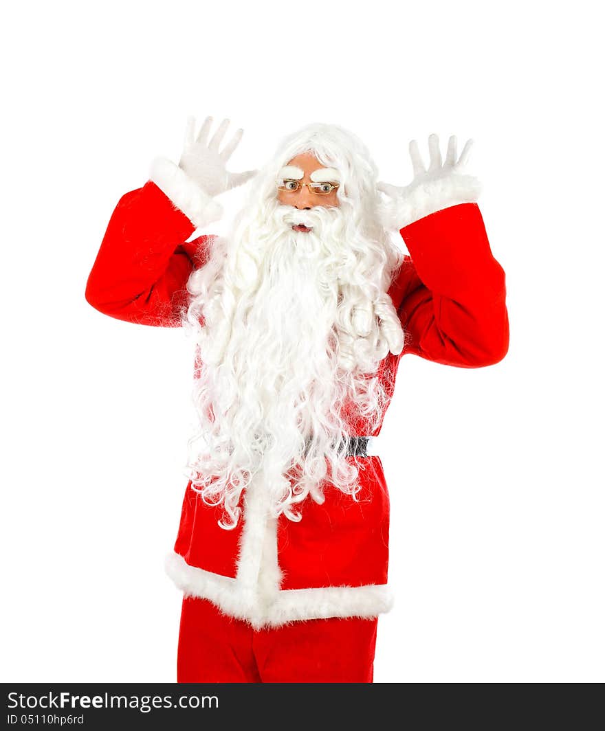 Isolated Santa Claus on white background