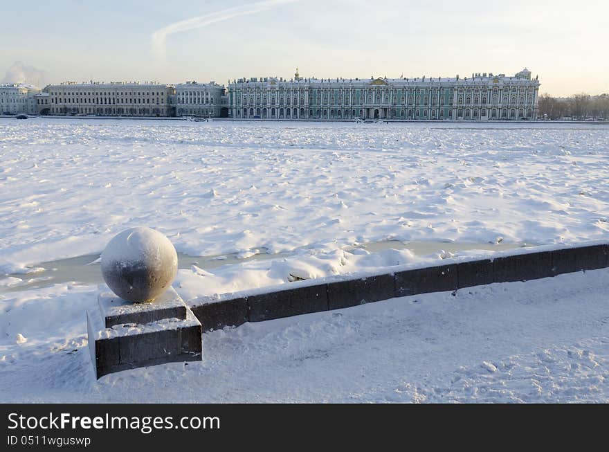 Frozen Neva river