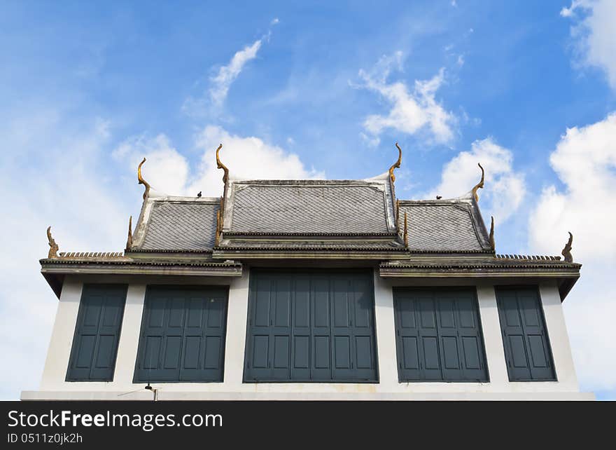 Gray temple roof at wat Phra kaew, Thailand