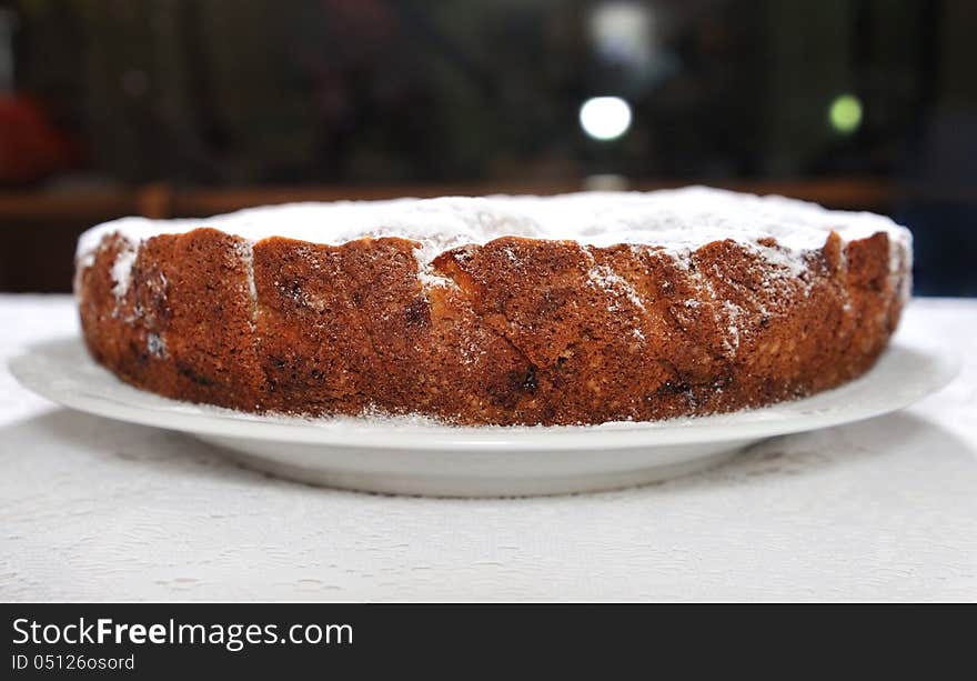 Appetizing apple pie on the table