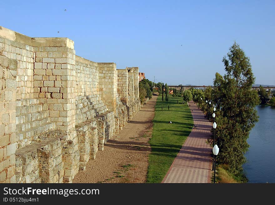 Walls of the Alcazaba of Merida