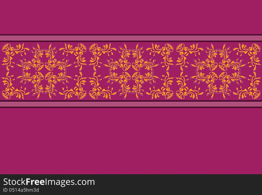 Purple pattern with yellow flower lace