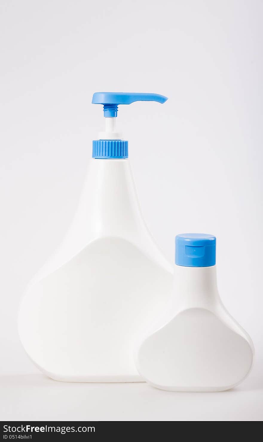 White Plastic Bottle on white background