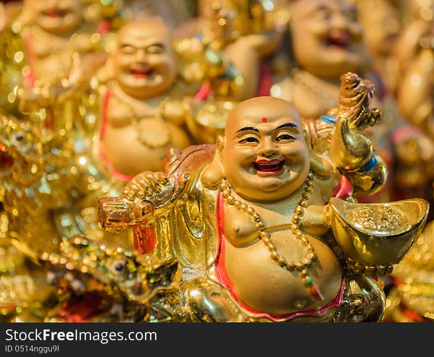 The chinese monk ceramics is worship for wealthy