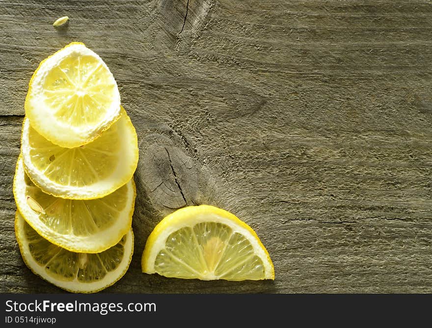 Sliced lemon background